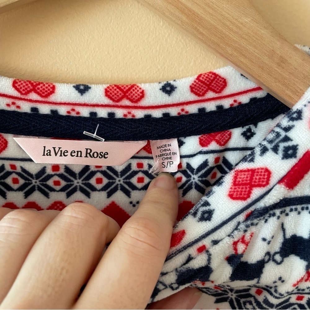 La Vie En Rose Festive Patterned Pajama Onesie S - Picture 3 of 3